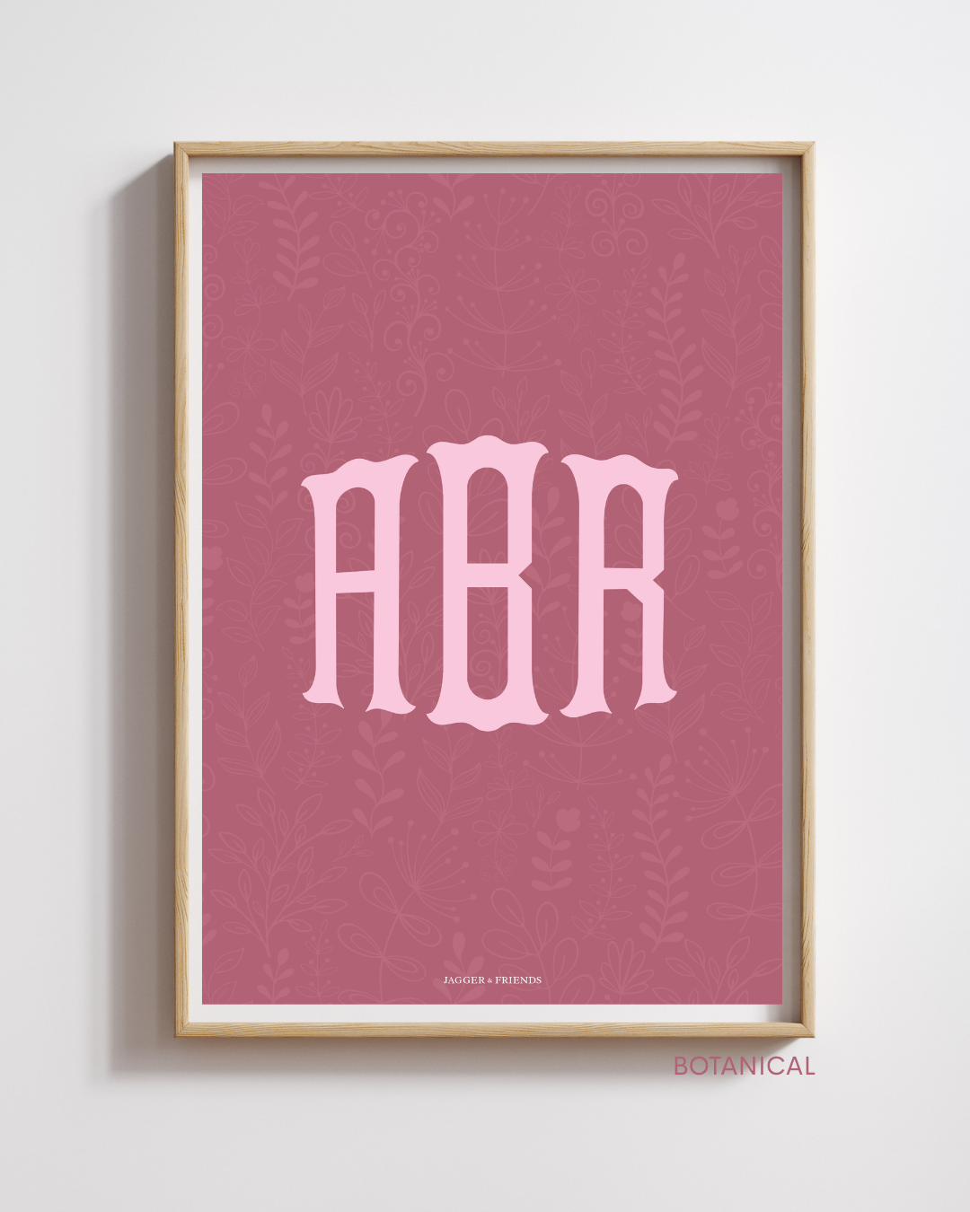 Heritage Monogram Poster - Orchid Berry