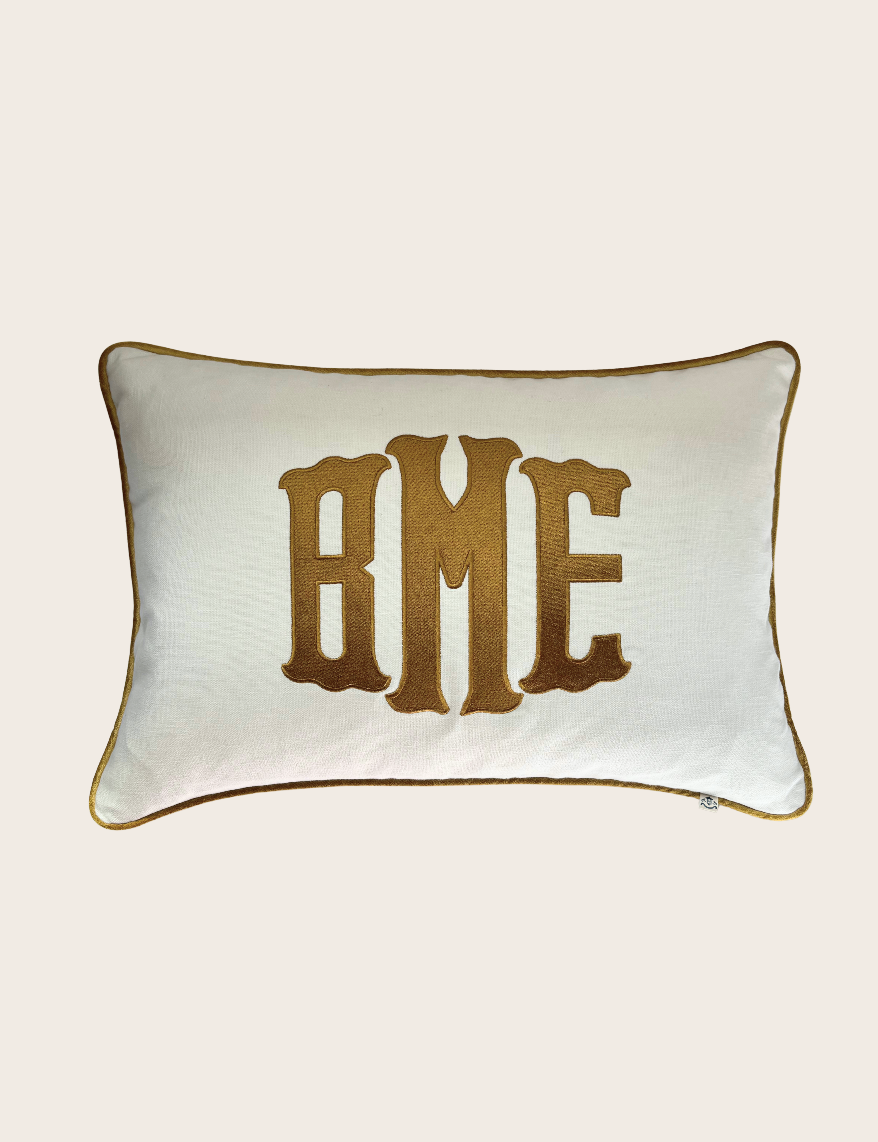 Heritage Monogram Cushion, Marmalade