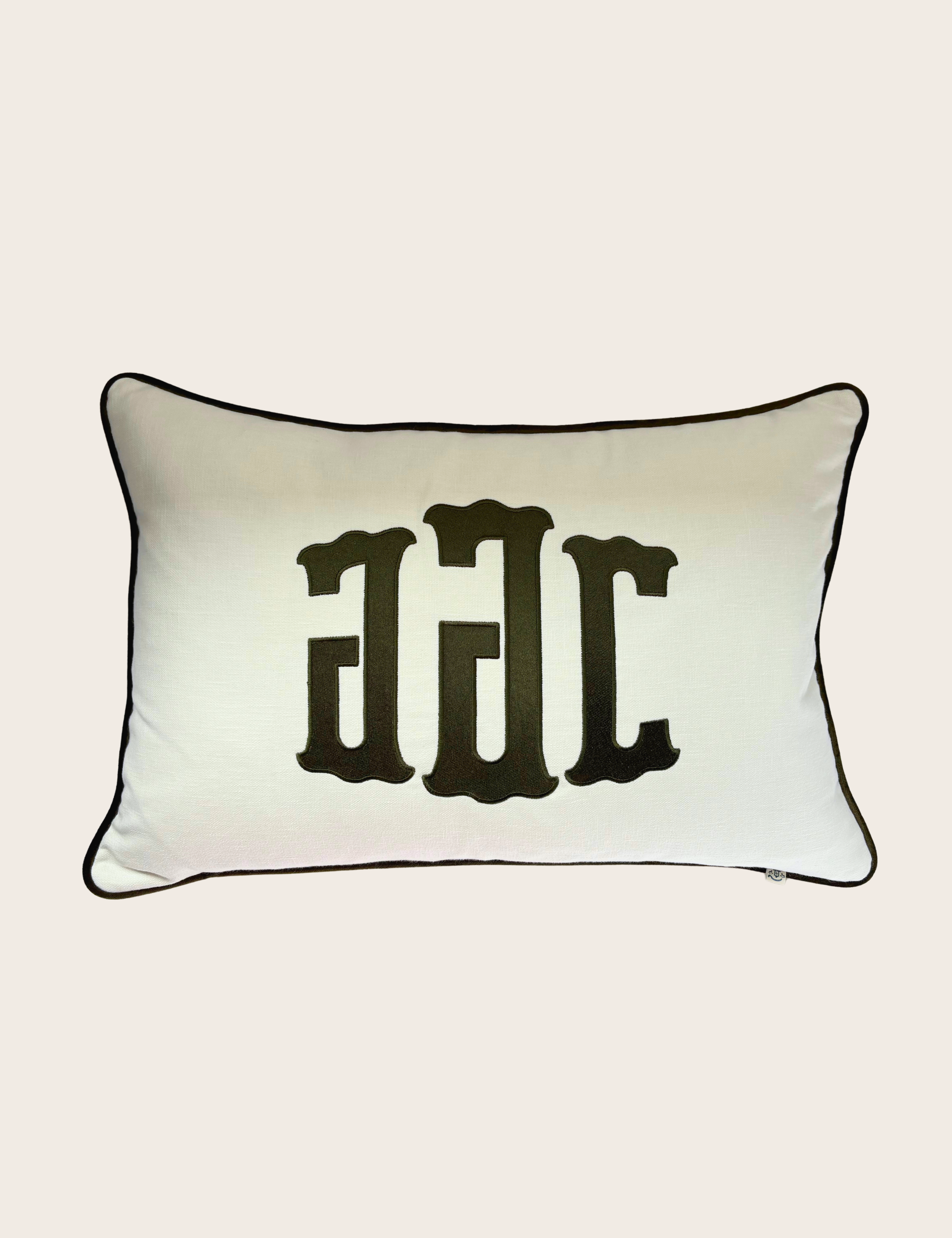 Heritage Monogram Cushion, Forest