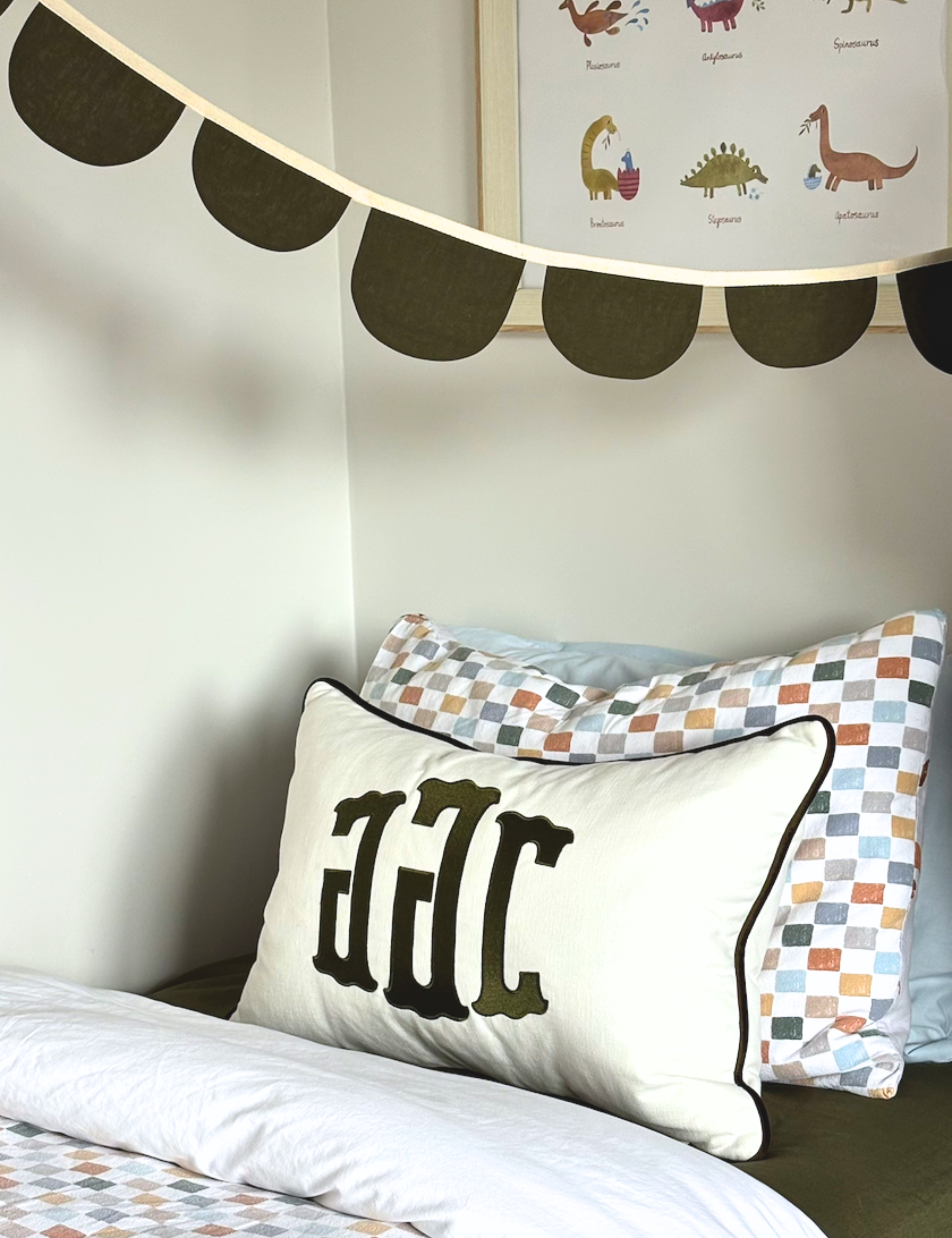 Heritage Monogram Cushion, Forest