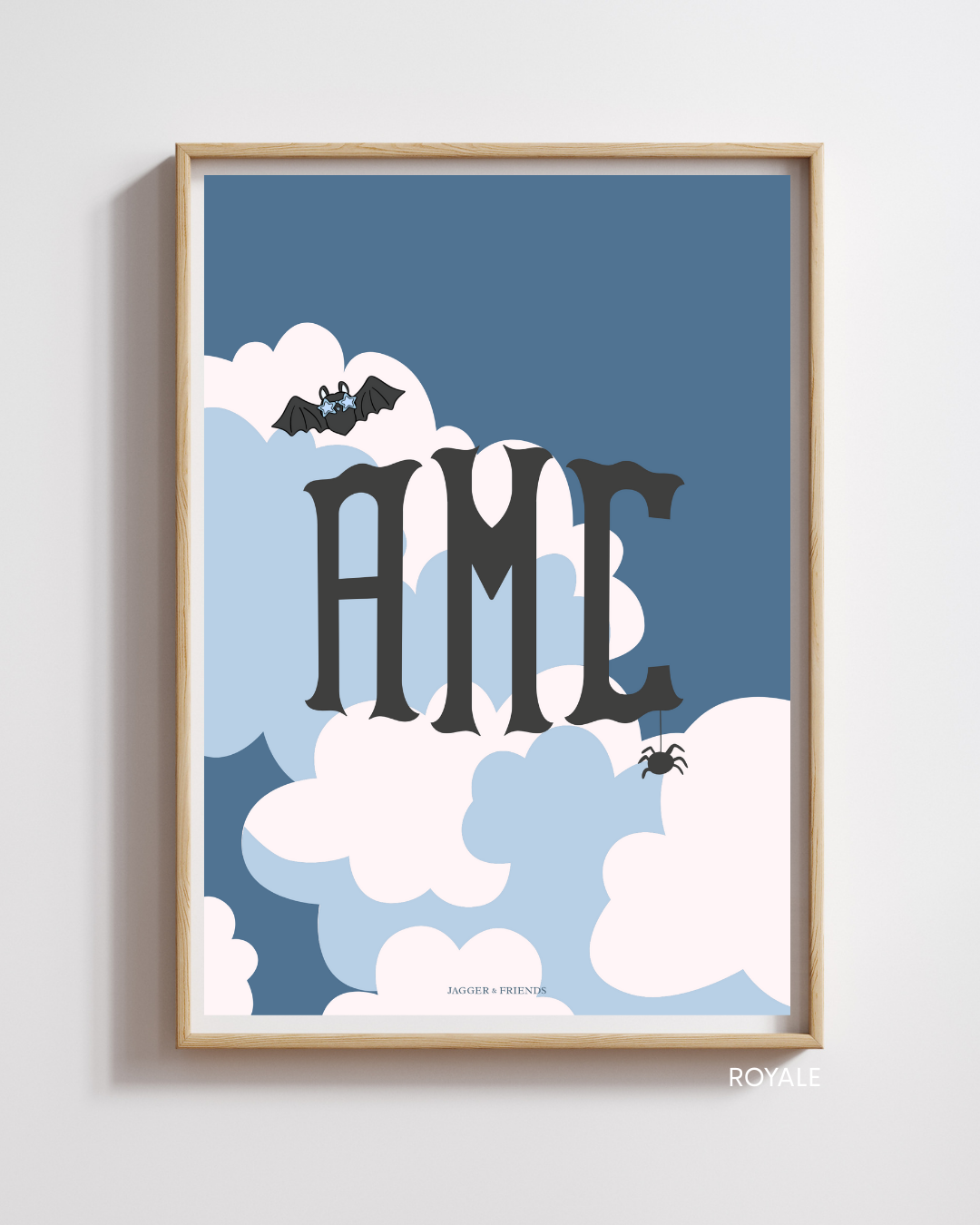 Halloween Monogram Poster - Groovy Bat