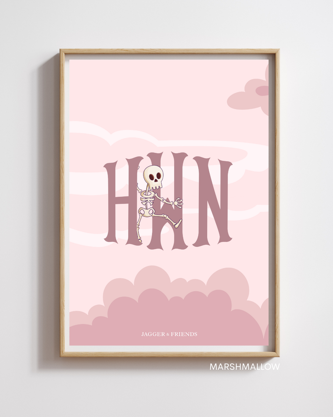 Halloween Monogram Poster - Dancing Skeleton