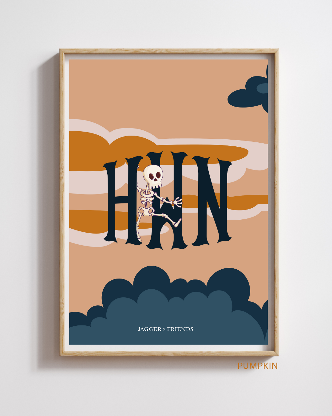 Halloween Monogram Poster - Dancing Skeleton