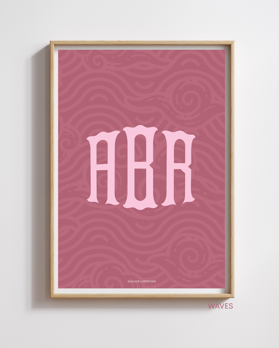 Heritage Monogram Poster - Orchid Berry